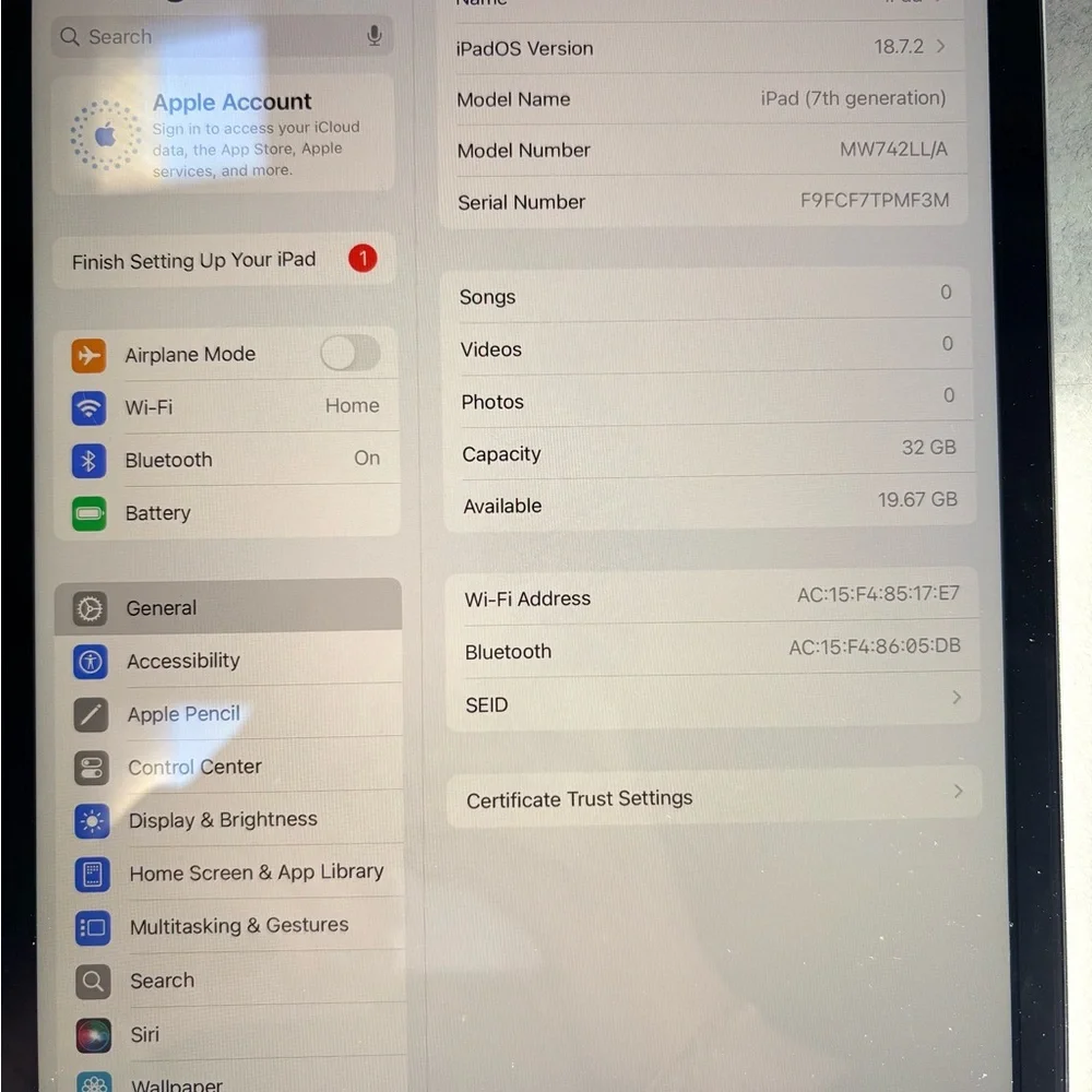 iPad 7th Generation – 32GB (Wi-Fi)